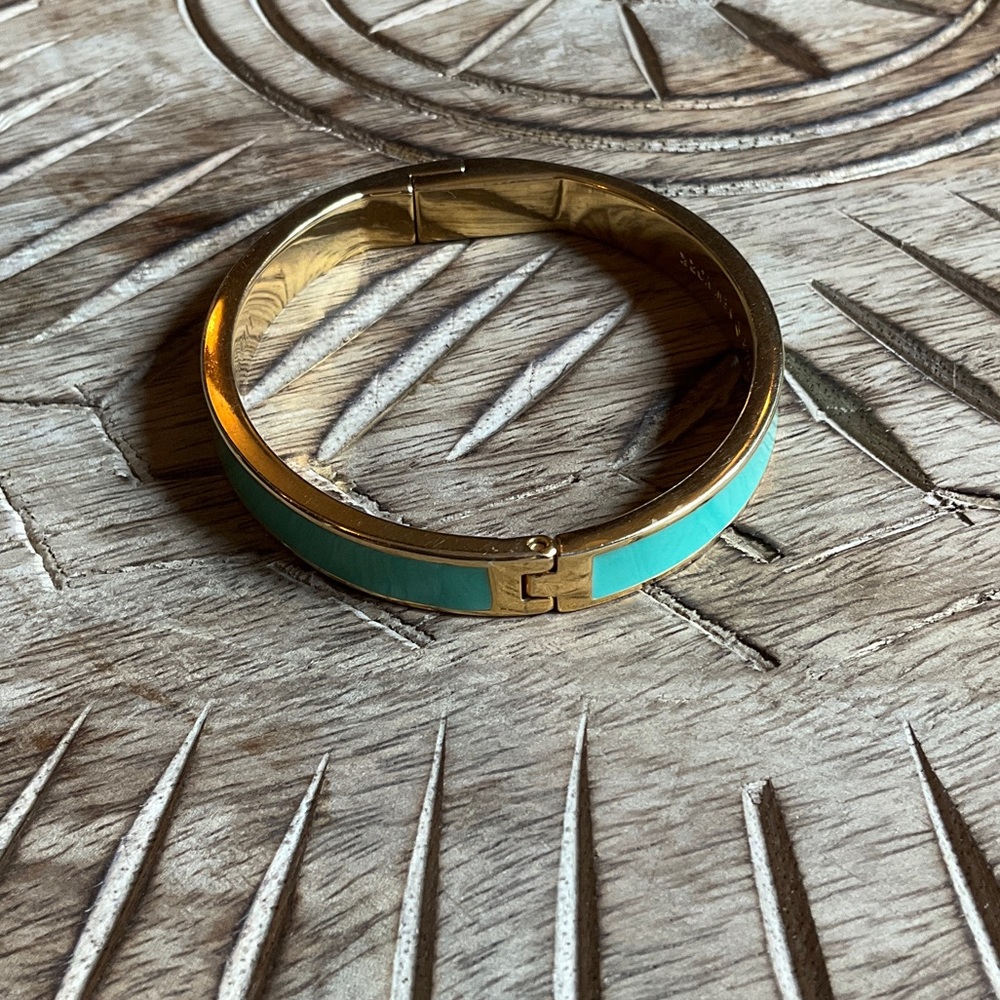 kate spade Gold-Tone Bangle with Teal Enamel - Picture 4 of 6